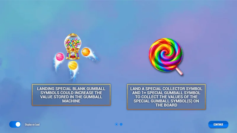 Sweet Candy Cash Stash - menu utama dan tetapan slot